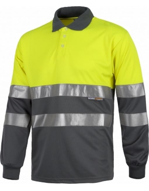 Polo jaune/marine Cl.2 M.L. image principale