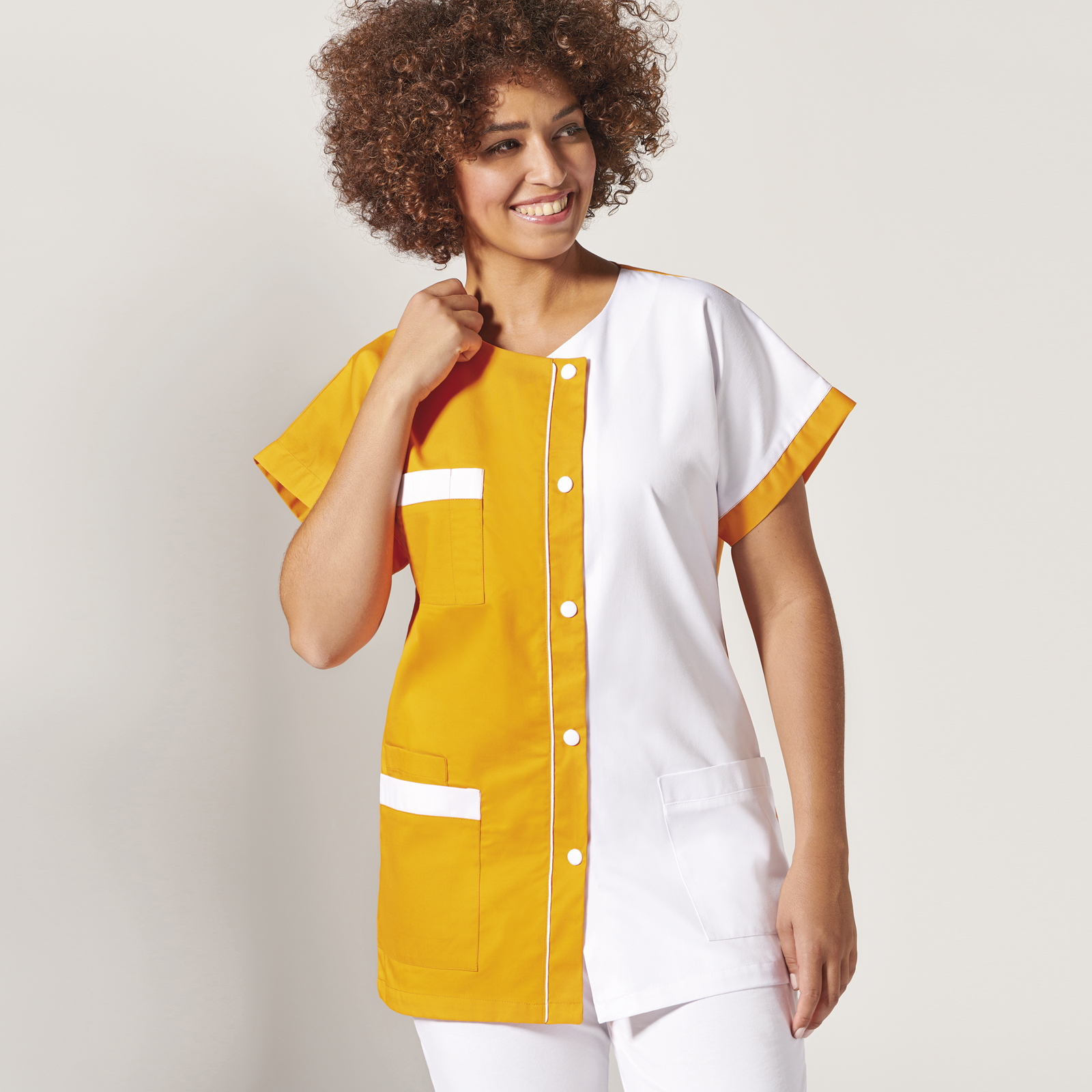 Tunique femme Eloa orange / blanc image principale